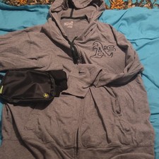 Nike Oakland Athletics MLB XL Gray Hoodie & Black Bag Baseball