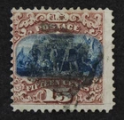 CKStamps: US Stamps Collection Scott#118 15c Pictorial Used Small Thin CV$800