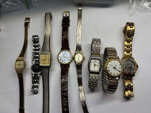 Lot of 8 Vintage Ladies Watches - Citizen, Pulsar, Timex, Elgin, Tank Style
