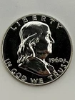 1960 1961 Franklin Silver Proof Half Dollars Lot of 2 Gem Proof #1202