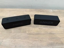 Pair Anker Soundcore 1 & 2 A3102 A3105 Portable Wireless Bluetooth Speaker Black
