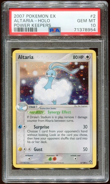 2007 POKEMON EX POWER KEEPERS ALTARIA #2/108 RARE HOLO FOIL PSA 10 POP 42