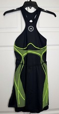 Adidas Stella McCartney TruePace Running Leotard Dress Shorts Size S Black Green
