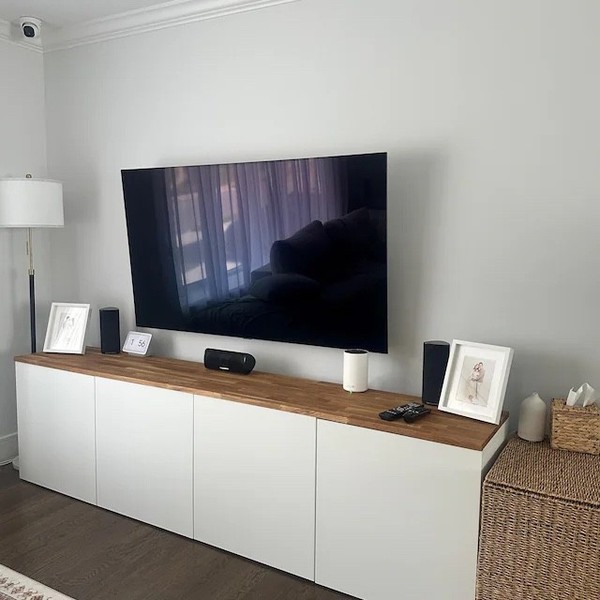 Cubierta superior de roble macizo para banco de TV Ikea Besta: 180x40 cm