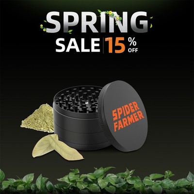 Spider Farmer 3-Layer Herb Spice & Tobacco Grinder with Sharp Gears Magnetic Lid