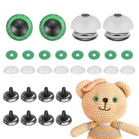 12 StüCk Glitzeraugen FüR Puppen, 30Mm Kunststoff 3D HäKelaugen, GrüN