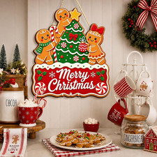 Hello Winter Front Door Sign Wooden Hanging Wreath Snowman Bicycle Welcome Signs