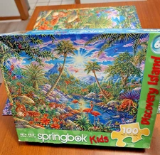 Springbok 100 Piece Puzzle Discovery Island - unique shapes - complete