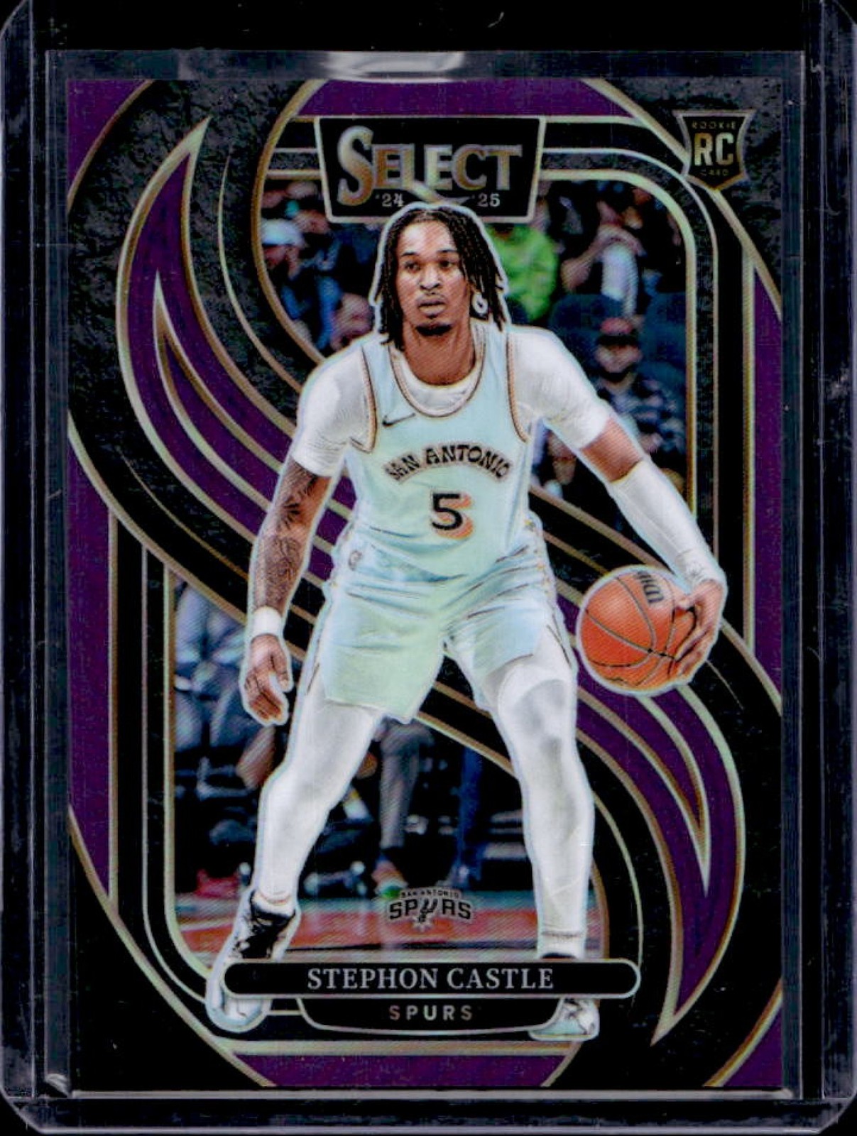 2024-25 Select Stephon Castle Premier RC Purple Prizm #54/99 Spurs