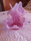 Fenton Rare Pink Hobnail 3 Horn Epergne Free Shipping