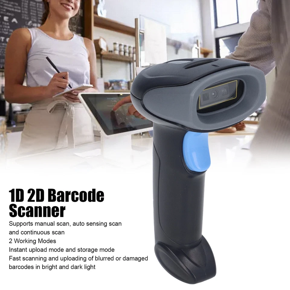 Kabelloser 2 4-G-Code-Scanner 1D-2D-Barcode-Scanner Sofortiges Aufladen Und❀ - Bild 3 von 4