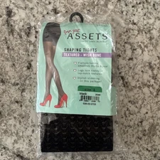 Assets Spanx Tights Size 3 Textured Wish Bone Black Shaping 155-180lbs Burlesque