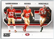 #3D14 Navorro Bowman/Nick Bosa/Patrick Willis,  2021 Panini Score 3D Base