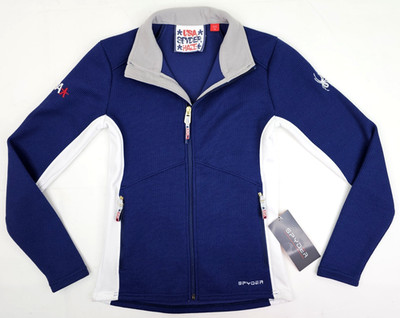 Spyder Haze USA Ski Olympics LE Bandita Fleece Jacket Women XS Knit Full Zip NWT