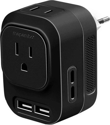 Mapambo 220V to 110V Voltage Converter US to Europe with 2 USB Port 2 USB C I...