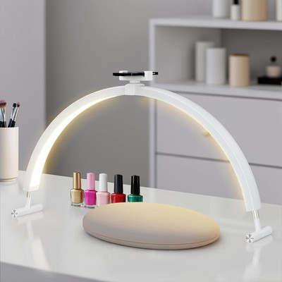30'' Half Moon Nail Desk Lamp, 45W/4000LM Bright Nail Light, White | 3200K to 65