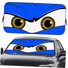 Car Windshield Sun Shade, Funny Car Eyes Sun Visor, Standard angrg eye-blue