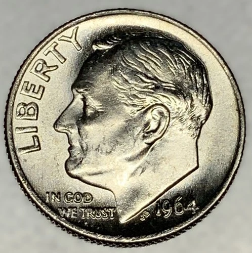 1964 P Roosevelt Dime ~ Choice BU Brilliant Uncirculated ~ US Coin - 1812