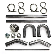3" 304 Stainless Mandrel Bend Builder Kit Exhaust V-Band Flex Tubing Pipe 45 180