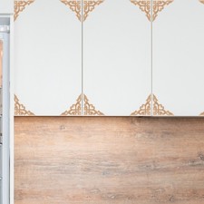 4 Pcs Wood Corner Applique Wainscoting for Wall Trim Woodworking Edge Trimmer