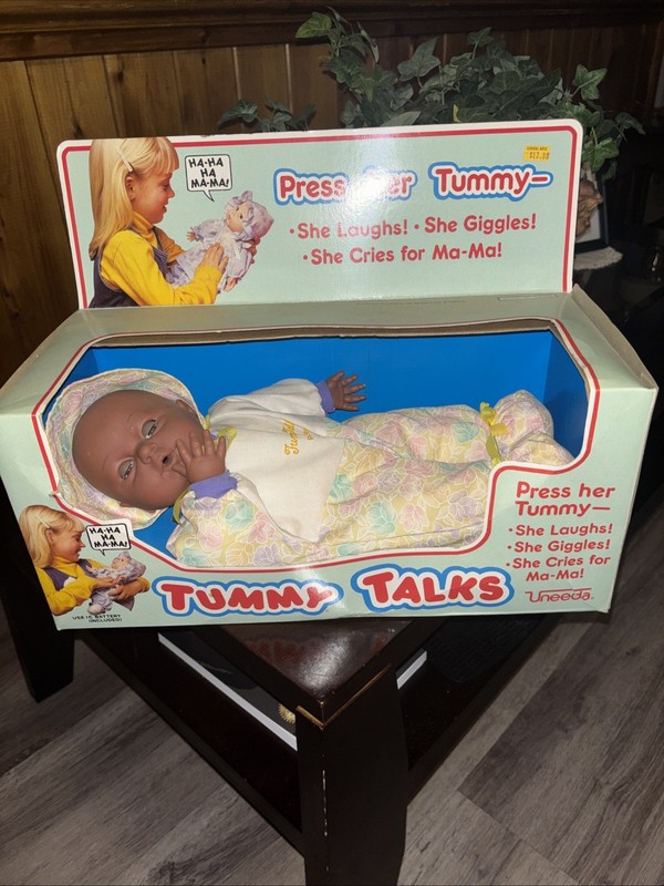 Tummy Talks Laughs Giggles Cries Uneeda 1987 Vintage Doll In Box Works