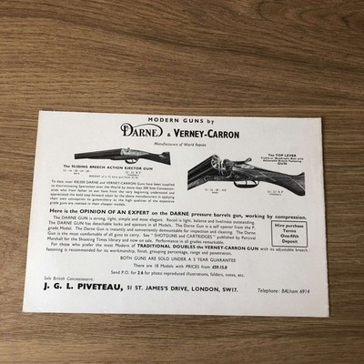 GUNS145 MAGAZINE ADVERT 6X9 DARNE & VERNEY-CARRON MODERN GUNS