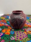 Van Briggle Antique 1910's Luna Moth Mulberry Glaze Mauve Pottery Vase 3.5" EUC