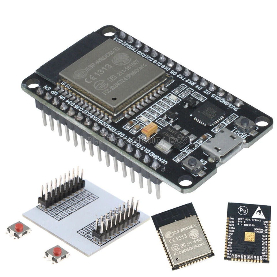 MARKENLOS ESP-WROOM-32 Espressif ESP 32 ESP 32S IoT Wifi Wlan BLE Module mit Adapter Board