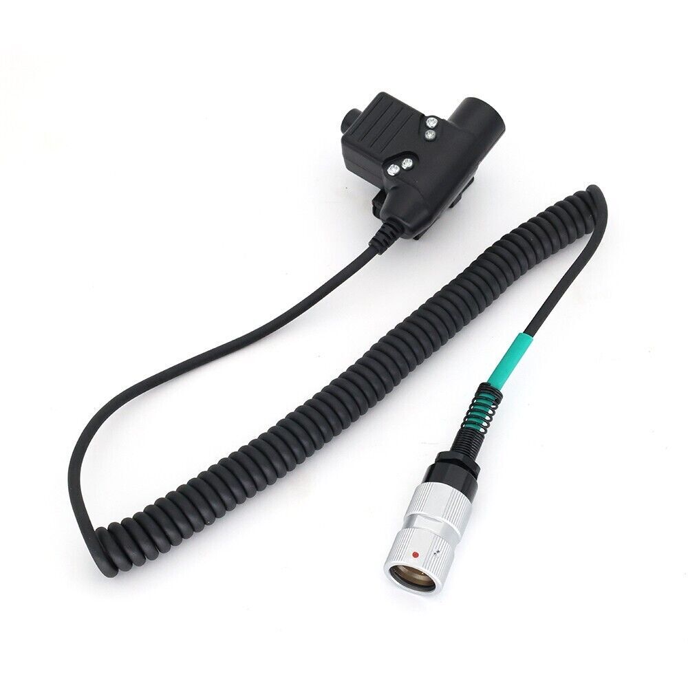 6 pin U94 PTT Cable NATO Plug Walkie Talkie Headset Adapter for