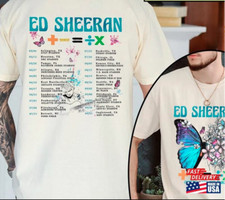 2023 Ed Sheeran Mathematics America Tour T-Shirt Size Black Graphic Us Fans