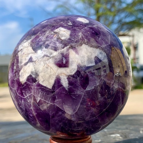 2.59LB Natural beautiful Dream Amethyst Quartz Crystal Sphere Ball Healing - Picture 21 of 21
