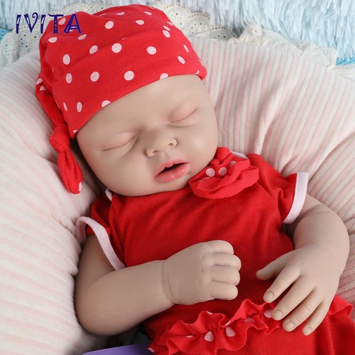 Muñeca renacida de cuerpo completo IVITA 20"" hecha a mano bebé dormida realista regalos de Navidad - Imagen 7 de 12
