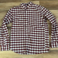 J Crew Oxford Shirt Mens Large Flex Button Down Slim OCBD Red Plaid