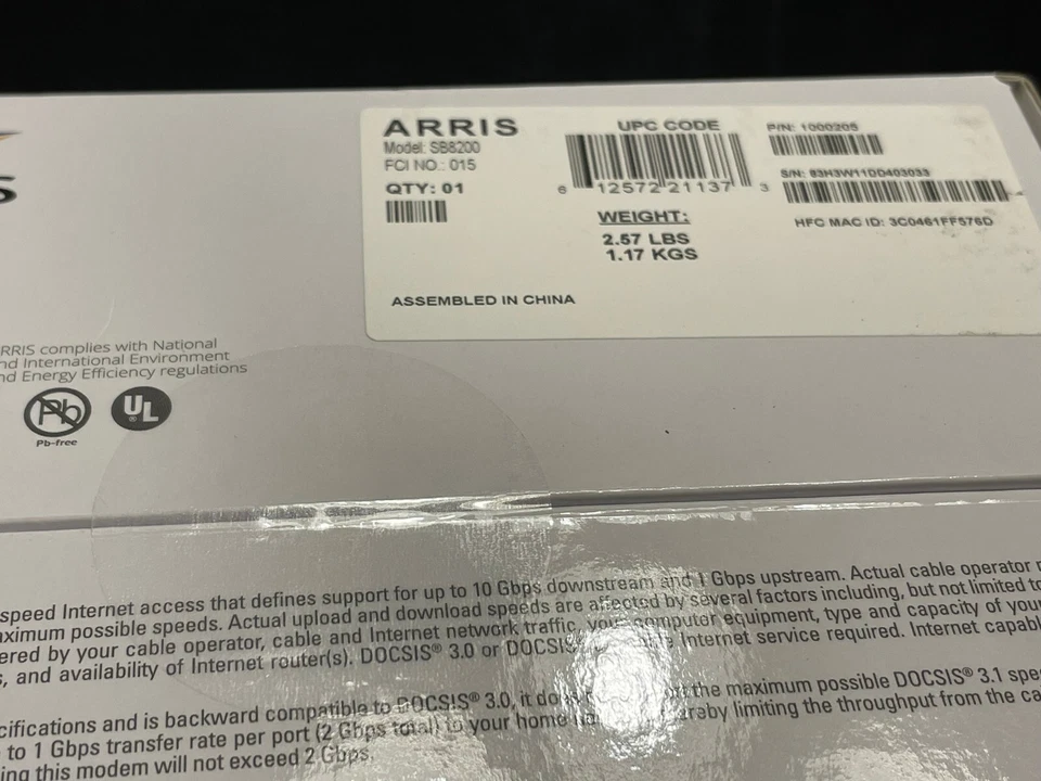 ARRIS SURFboard SB8200 DOCSIS 3.1 Cable Modem - New, Factory Sealed - Image 3 of 3