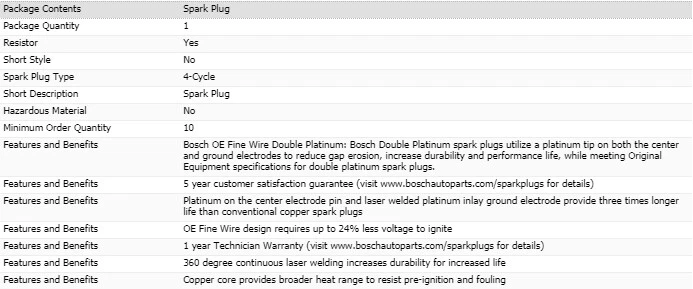 6 Spark Plugs Bosch Double Platinum For 2010-2013 MERCEDES-BENZ S400 V6-3.5L - Image 4 of 4