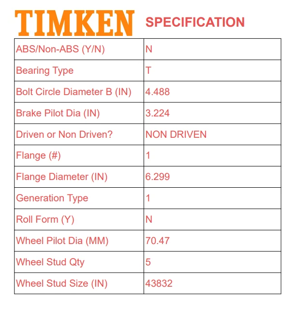 Buje de cojinete de rueda trasera TIMKEN para Lincoln Aviator Mercury Mountaineer 2003-2005 Foto 3 de 4