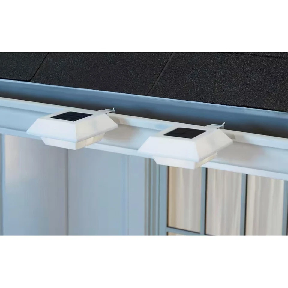 4 Pk Hampton Bay Roof Gutter Light Solar Powered Security LED Outdoor White 4 Pk - Image 2 of 4