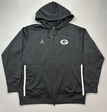 Nike Air Jordan Jacket Mens Large Black Hooded Full Zip Jumpman Team Embroidered