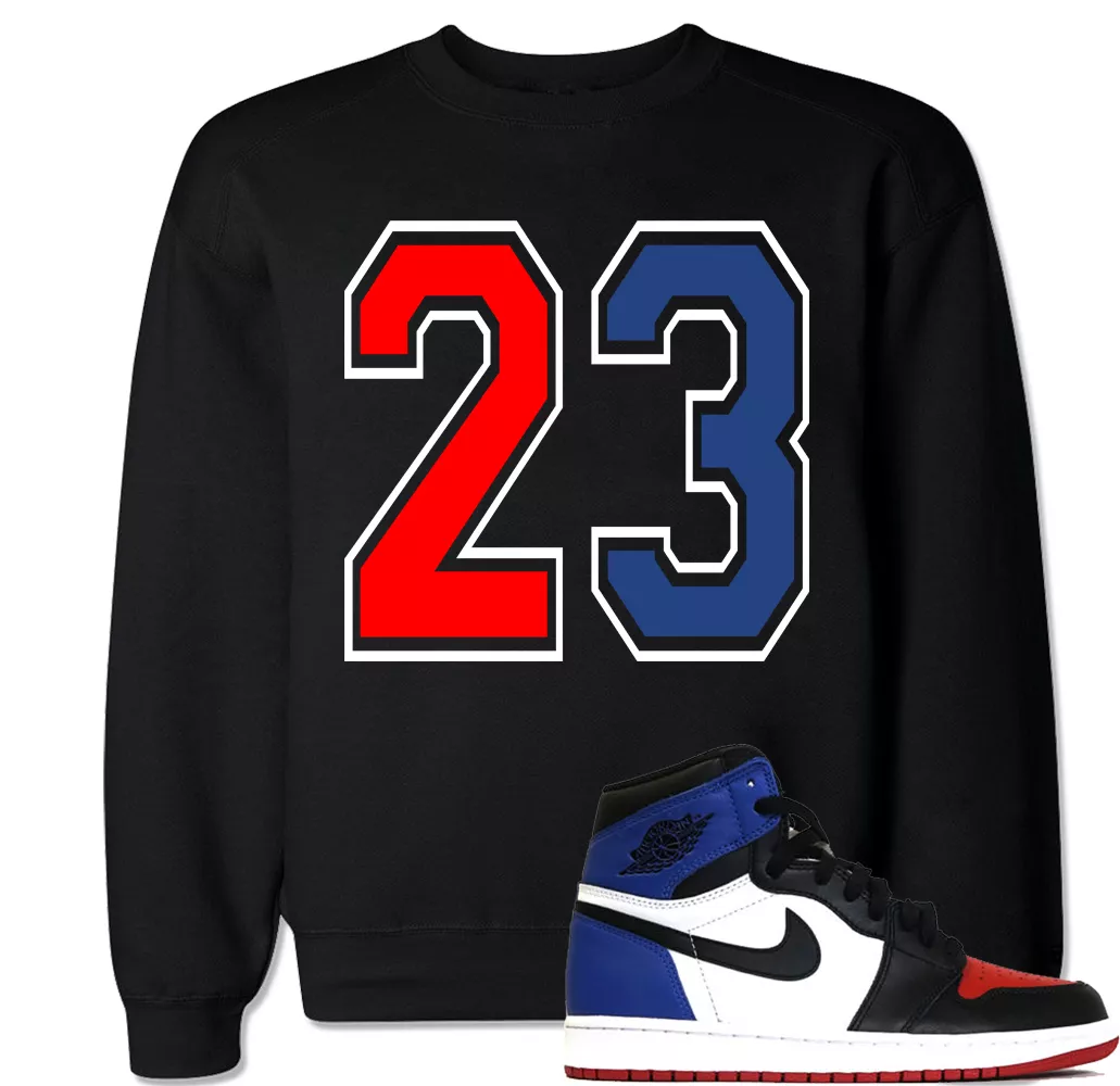 23 Red White Blue Sweater to match with Air Jordan Retro 1 Red White Blue Shoes