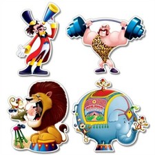 Circus Cutout Set 4 Pack Circus Birthday Party Decoration Supplies Props