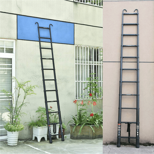 Extendable Telescopic Ladders 3.2M-6.2M Folding Loft Ladder w/Hook Multi-Purpose - Picture 8 of 17