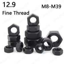 Fine Thread Black 12.9 Steel DIN934 Hexagon Nuts Hex Nuts M8 M10 M12 M14 M16-M39