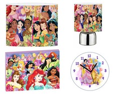 DISNEY PRINCESS  - 10" Lightshade, Touch Lamp, Wall Art, Wall Clock or Bundle