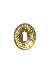 Antique  Cast Brass Keyhole Escutcheon Cover