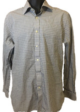 Michael Kors Mens Dress Shirt Size 16 34/35 Plaid Long Sleeve Button Front slim