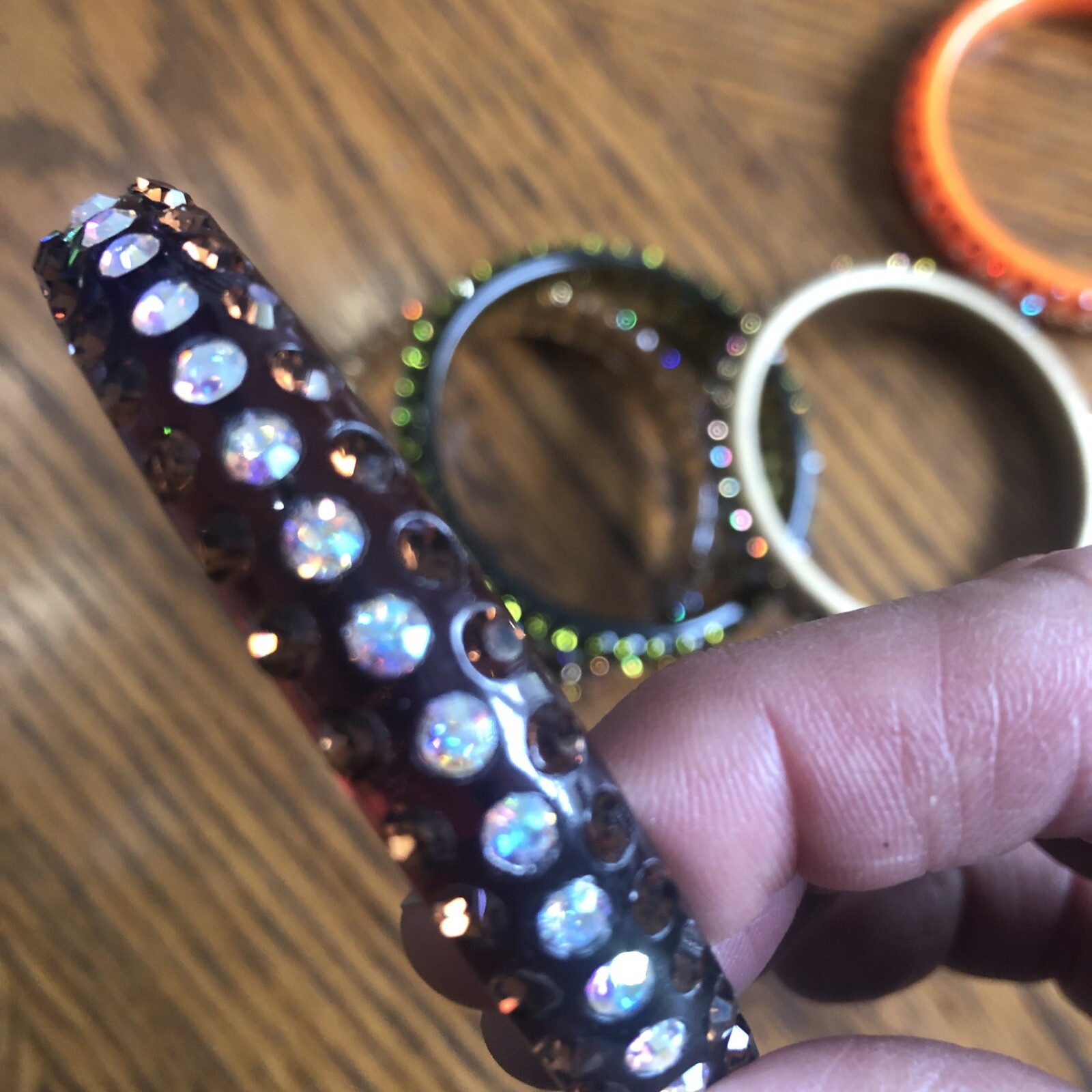 Acrylic Bangle Crystal Bracelets Five - image 7