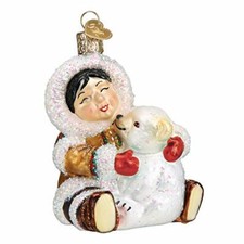 Old World Christmas Blown Glass Ornament, Eskimo Giggles
