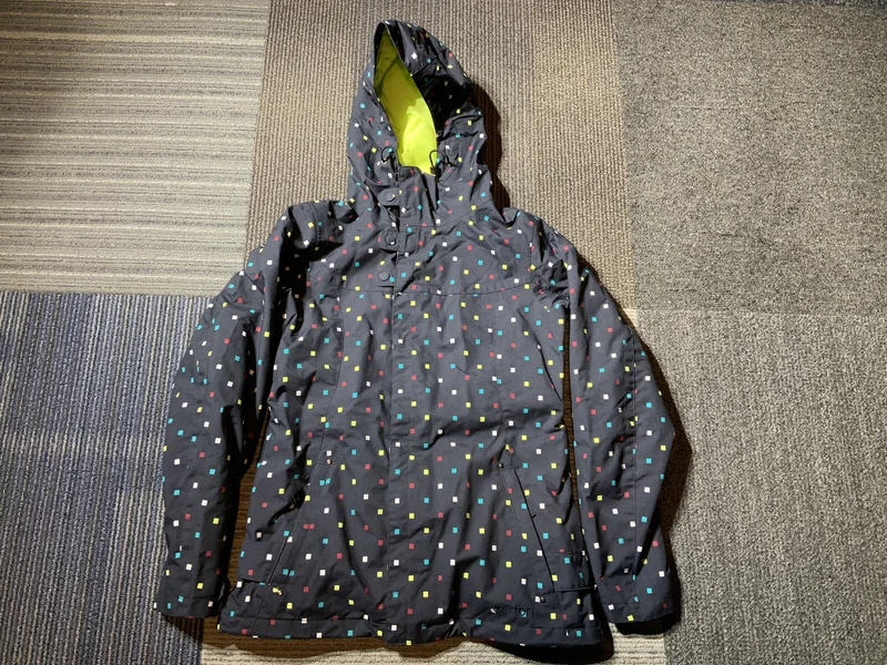 burton ski coat hood dryride full zip polka pockets jacket