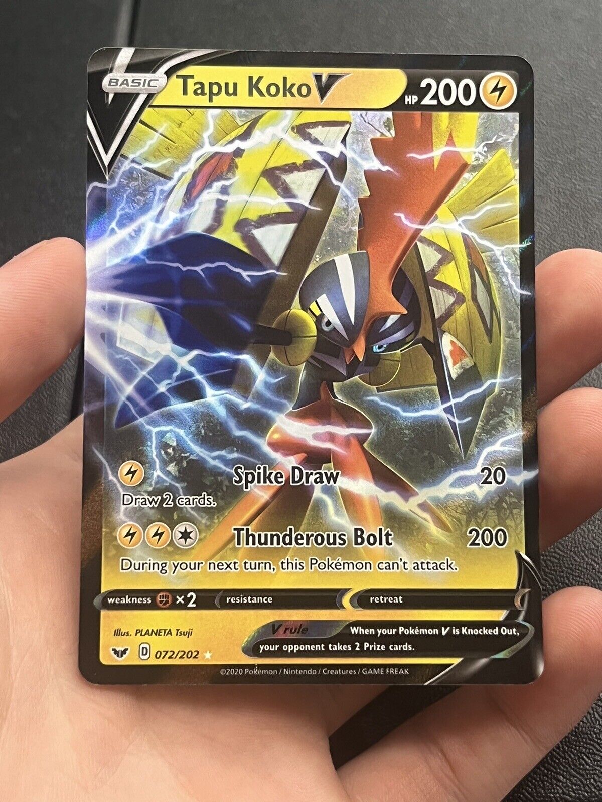 Mavin  POKEMON TCG CARD Tapu Koko V 072/202 Sword & Shield 2020