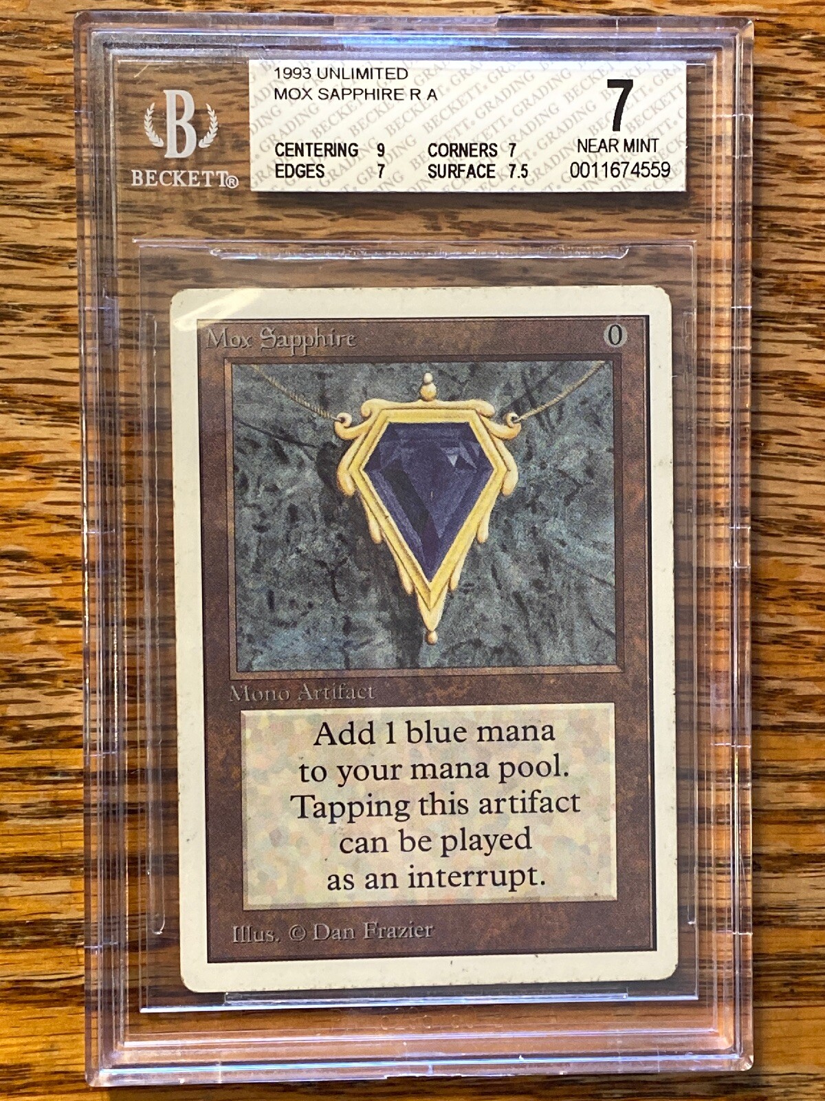 Mox Sapphire MTG Unlimited BGS Grade 9/7/7/7.5 Beauty NEAR MINT (RG)4RCards